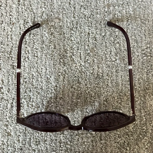 CHANEL Burgundy Acetate Butterfly Pearl Sunglasses 5394-H - Picture 4 of 11